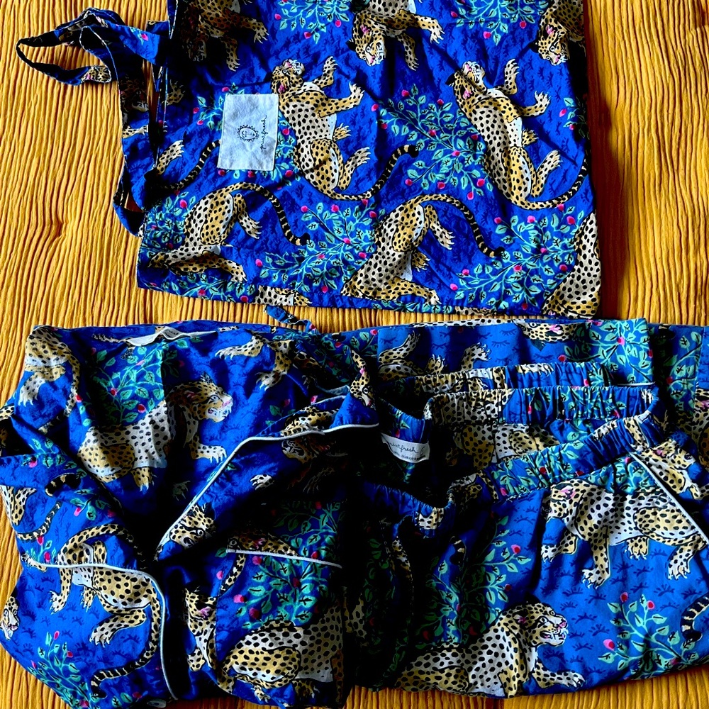 Printfresh bagheera longsleeve pj set in royal blue 2x